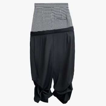 [EAM] Vysoký Pás Čierne Kockované Voľný čas Dlho Hárem Nohavice Nové Loose Fit, Nohavice Ženy Móda Príliv Jar Jeseň 2021 1DD0370